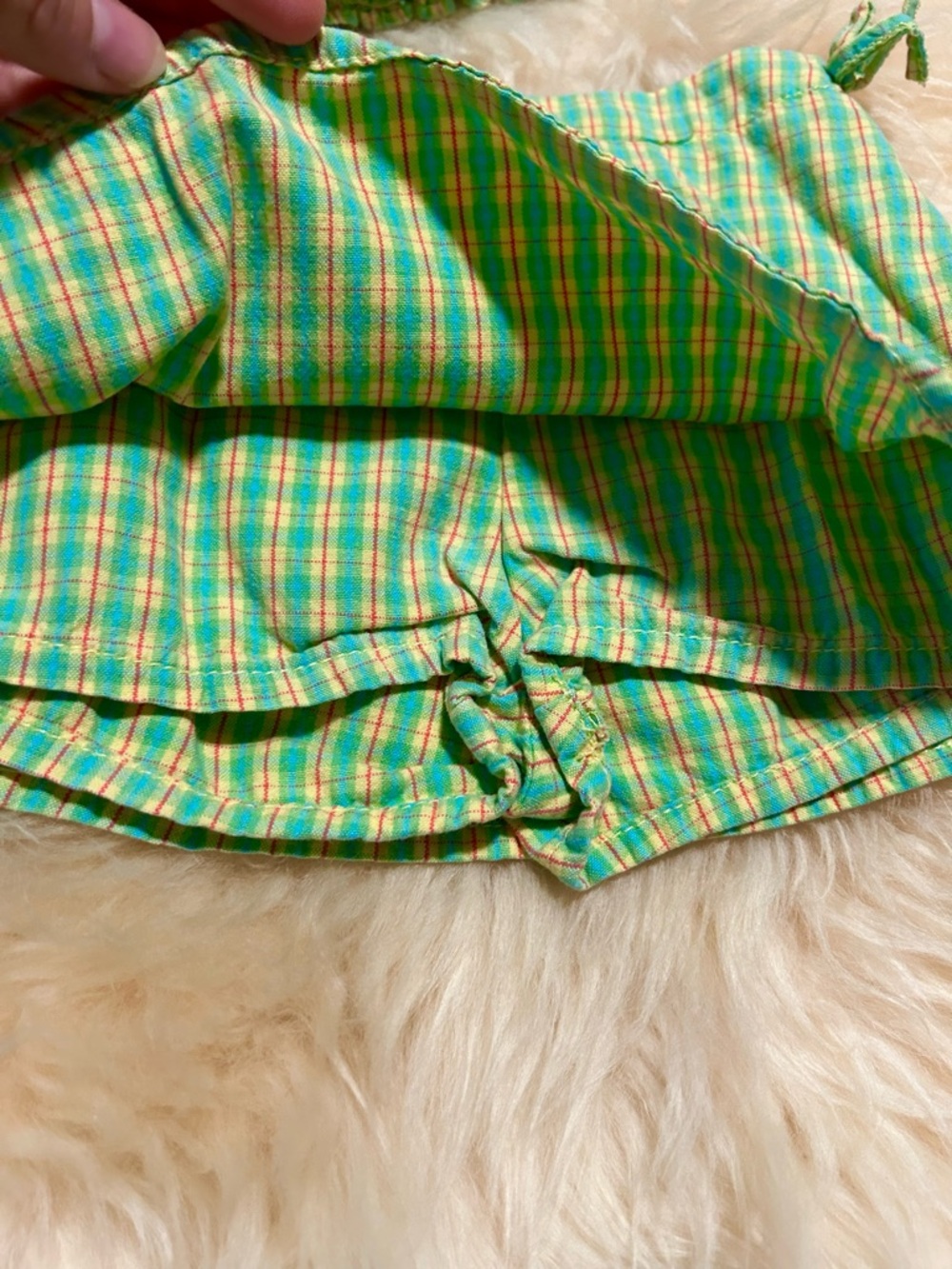 Vintage The Children's Place Green and Yellow Plaid Set Skort and Halter - Picture 4 of 6
